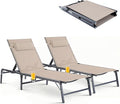2 Pack Foldable Chaise Lounge Chair by HOMELYM