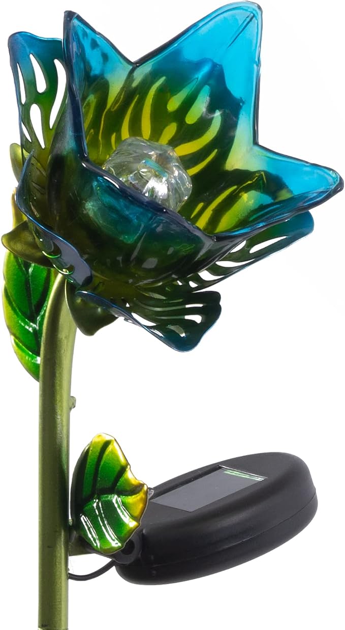 Crosslight Glass Flower Solar LED Waterproof Outdoor Garden Stake - Image 6