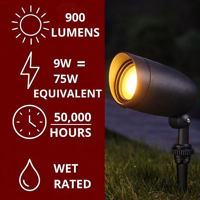 Nuvo Lighting 62/1203 LED Landscape Flood Fixture, Dark Gray, 3000 Kelvin Temp - Image 2