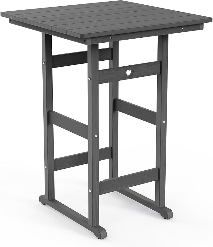 Adirondack Outdoor Bar Table, Durable HDPE Composite, Weather Resistant by Orbcove