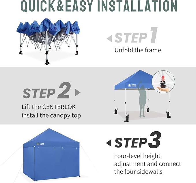 CROWN SHADES Pop Up Canopy Tent, 8x8 Commercial Canopy Tent - Image 5