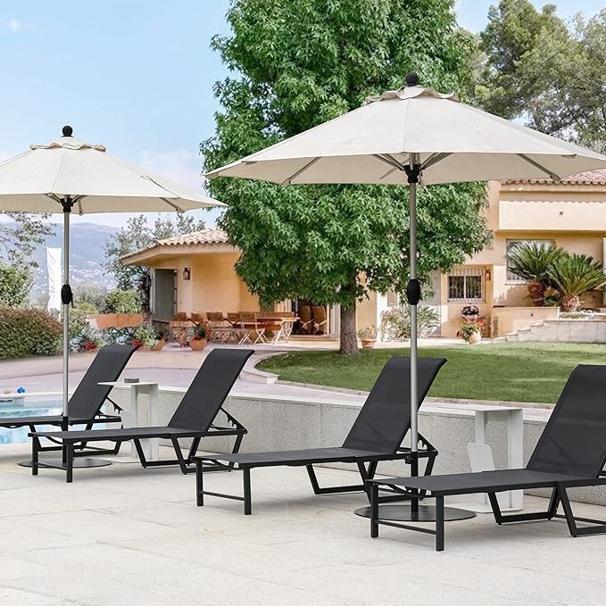 Lounge Chair Outdoor, No Assembly Required Pool Lounge Chairs, 5-Position - Image 8