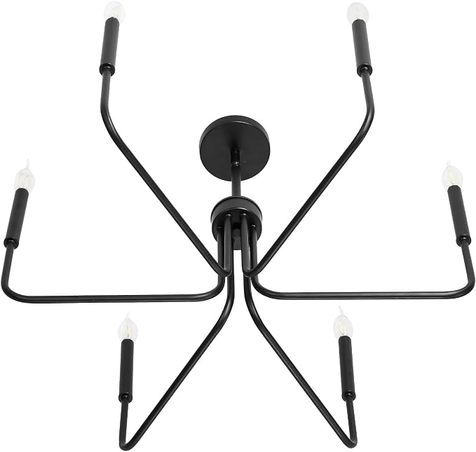 VEVOR 6-Light Chandelier, Metal Farmhouse Chandelier, Adjustable Height - Image 11