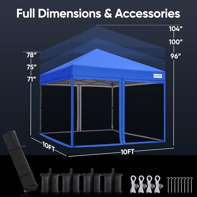 Quictent 10'x10’ Pop up Screened Canopy Tent - Image 9