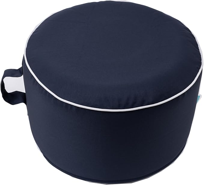 QILLOWAY Indoor/Outdoor Inflatable Stool, Round Ottoman, All Weather Foot Rest - Image 4