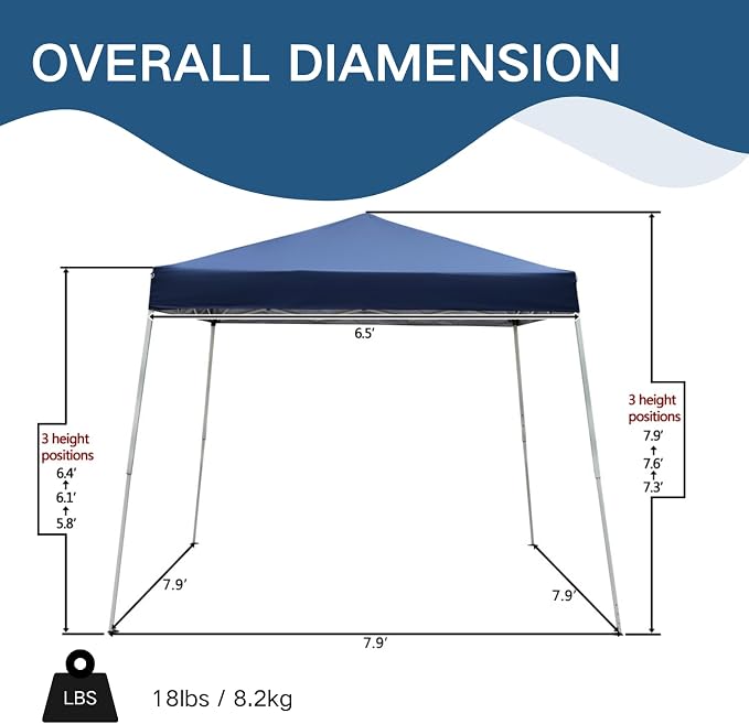 Outvita Canopy 7.8x7.8' Pop Up Commercial Instant Gazebo Tent, Waterproof & UV - Image 4