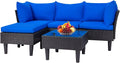 FDW 5 Pieces Patio Furniture Sets Outdoor Sectional Sofa Wicker Chair Rattan by FDW