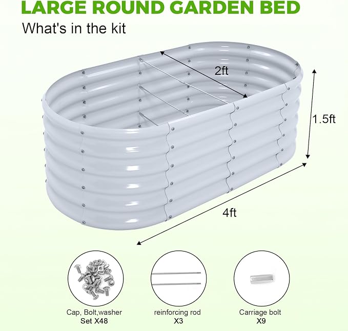 Land Guard 18“ Tall 4×2ft Galvanized Raised Garden Bed Kit, Galvanized Planter - Image 2