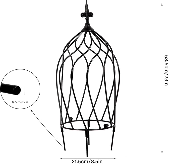 23-Inch Metal Obelisk Trellis for Climbing Plants | Sturdy Iron Design - Image 2
