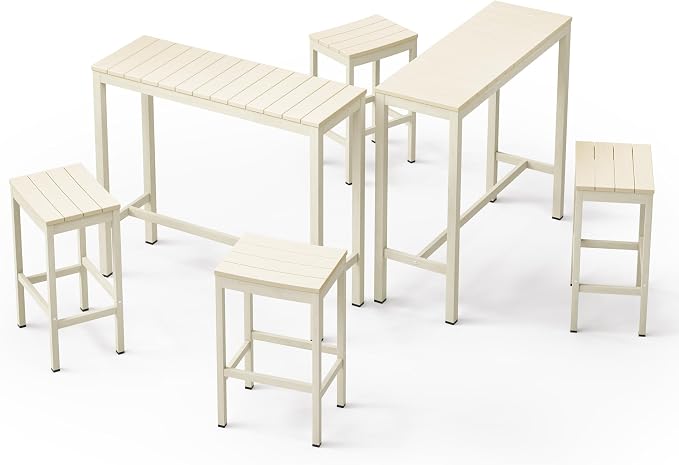 Outdoor Bar Stools Set of 2, 26 Inch All Weather HDPS Patio Counter Height - Image 6