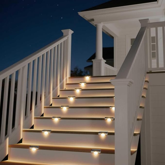 Solar Stair Lights Outdoor Waterproof, 8 Pack Solar Step Lights - Image 6