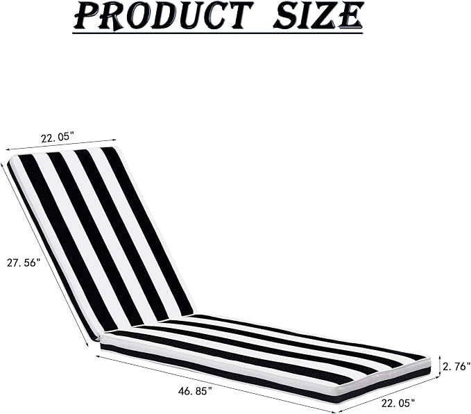 Only choice 2 Pcs Set Outdoor Lounge Chair Cushions Patio Chaise Lounge - Image 7