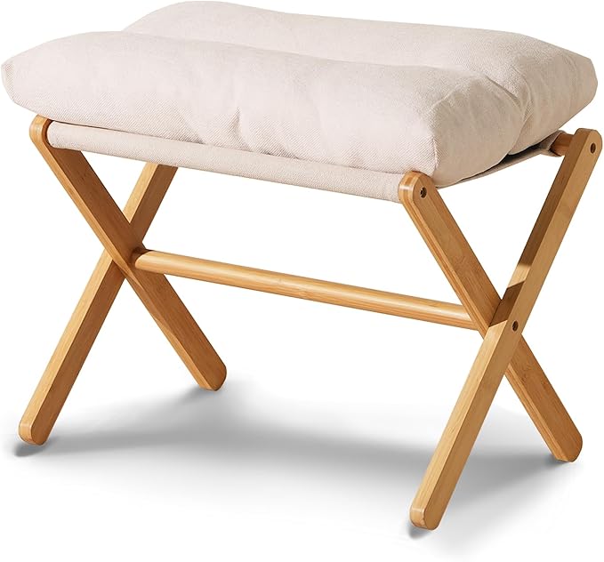 Ottoman Foot Rest- Bamboo Foldable Stool, Foot Stools Small Ottman by Baveke