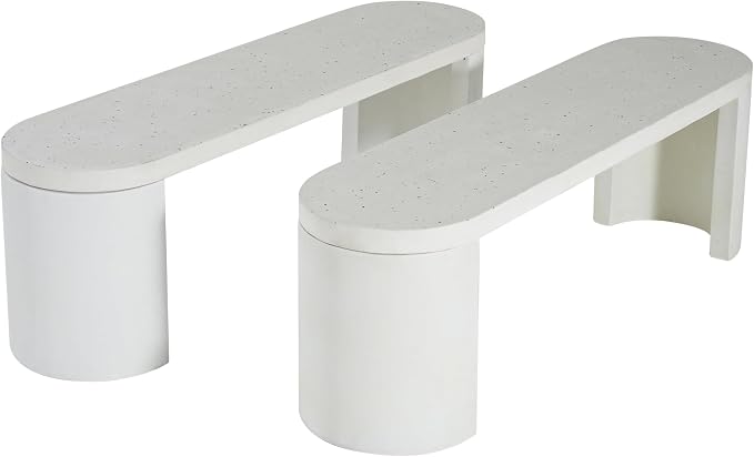 Christopher Knight Home Vex Set of 2 Concrete Outdoor Bench - Image 4