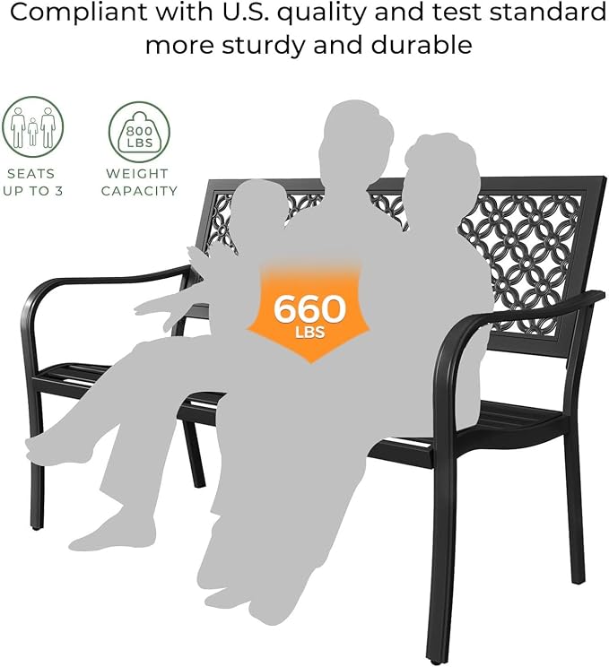 Grand patio 50" Outdoor Bench Garden Bench - Image 4