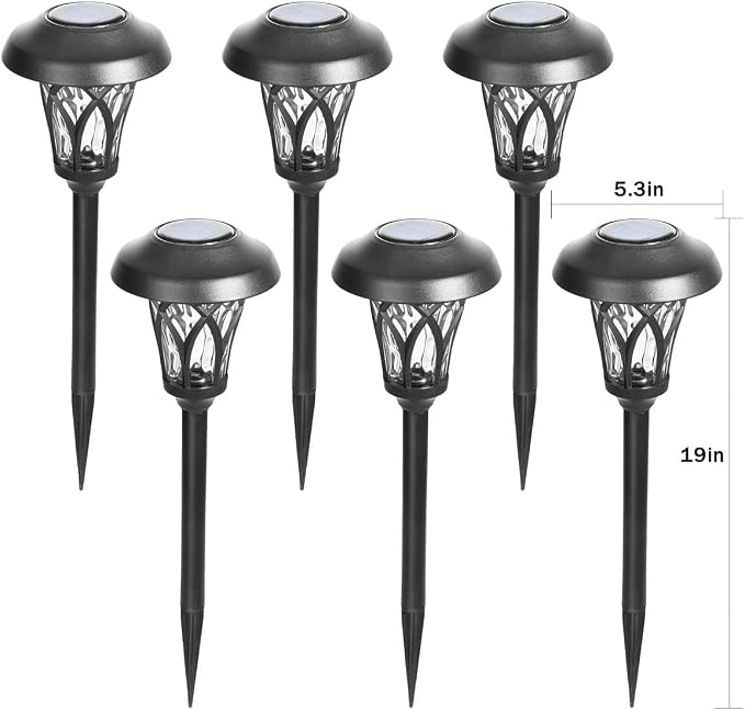 GIGALUMI 6 Pack Solar Pathway Lights Outdoor, Metal Glass & ABS Solar Landscape - Image 11
