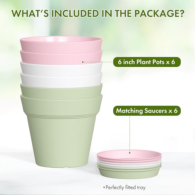 6 Inch Thick Plastic Plant Pots - Image 5