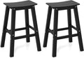 Tangkula Patio Bar Stools Set of 2, 29 Inch HDPE Bar Height Armless Saddle by TANGKULA