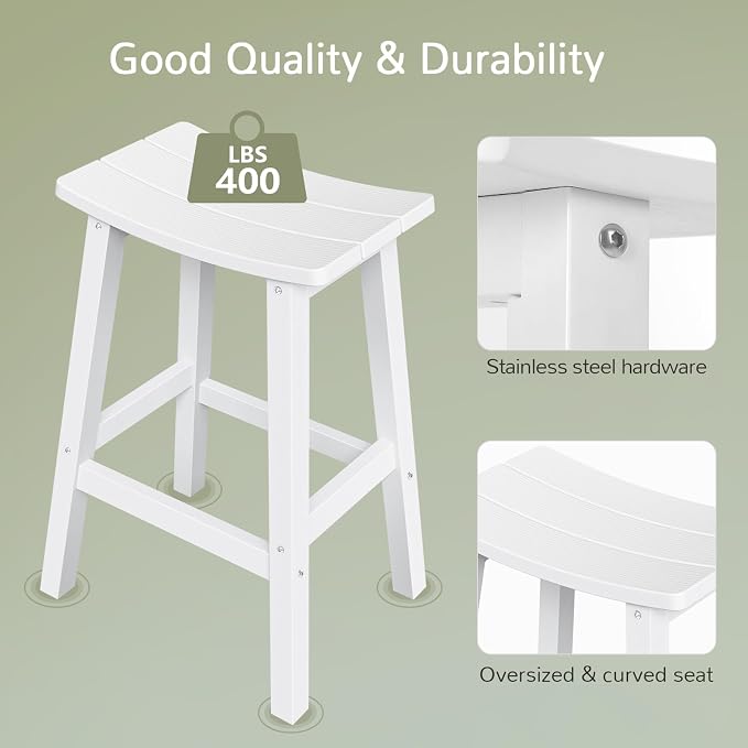 Outdoor Bar Stools Set of 2, Waterproof Barstools, - Image 5