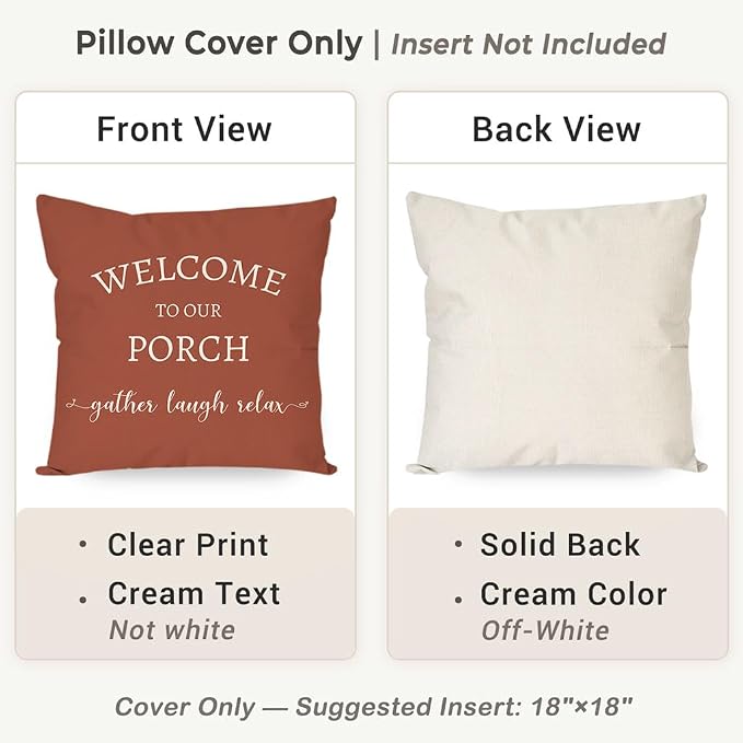 PANDICORN Welcome to Our Porch Stay Awhile Outdoor Decorative Throw Pillow - Image 4
