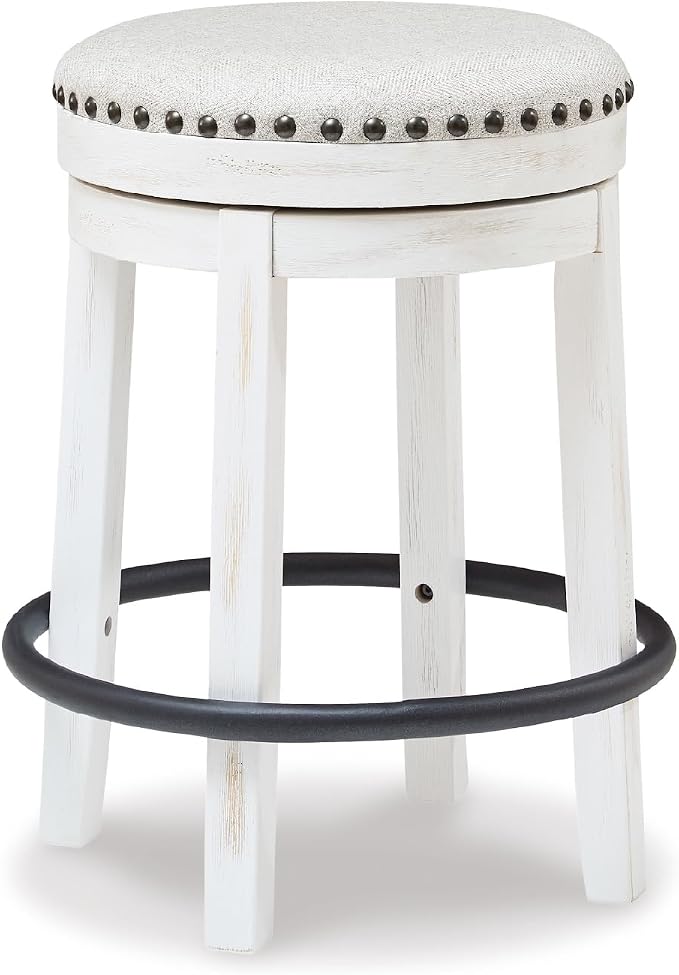Signature Design by Ashley Valebeck Casual Upholstered Swivel Stool, Round by SignatureDesignbyAshley