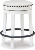 Signature Design by Ashley Valebeck Casual Upholstered Swivel Stool, Round by SignatureDesignbyAshley