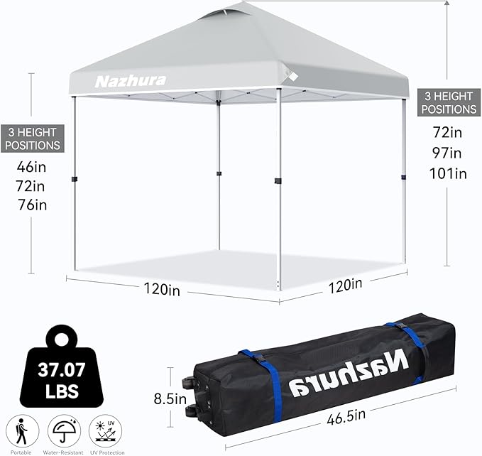 Nazhura 10' x 10' Pop Up Canopy Tent - Image 2