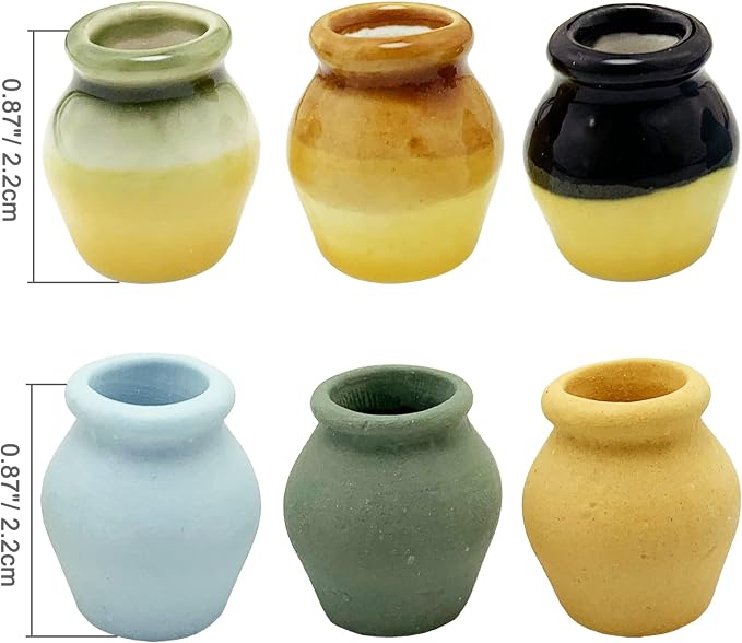 Miniature Terracotta Pots, 6 Pieces Mini Ceramic Clay Flower Pots Pottery - Image 4