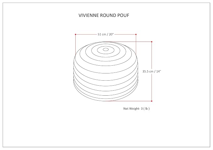 SIMPLIHOME Vivienne Round Pouf - Image 3