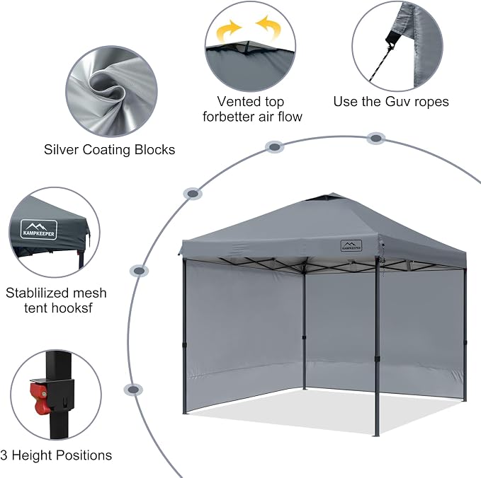 KAMPKEEPER 10x10 Pop-Up Canopy Tent, Waterproof, Portable Shade - Image 2