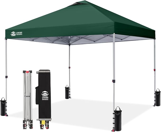 CROWN SHADES 12x12 Pop Up Canopy Outside Canopy, Patented One Push Tent by CrownShades