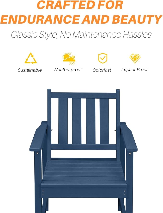 5 Pieces HDPE Patio Dining Set, Outdoor Table and Chairs - Image 5