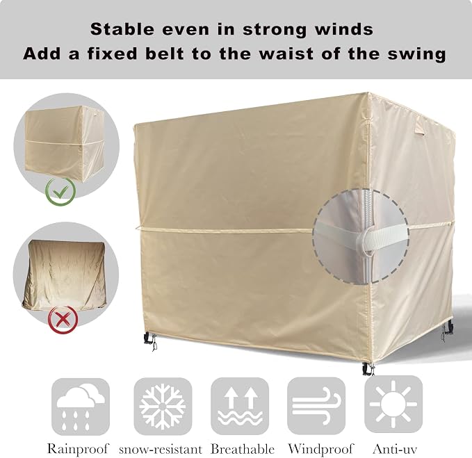 Outdoor 3 Triple Seater Hammock Swing Cover - Image 3