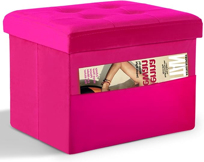 LINMAGCO Storage Ottoman Folding Foot Stool Foot Rest by LINMAGCO