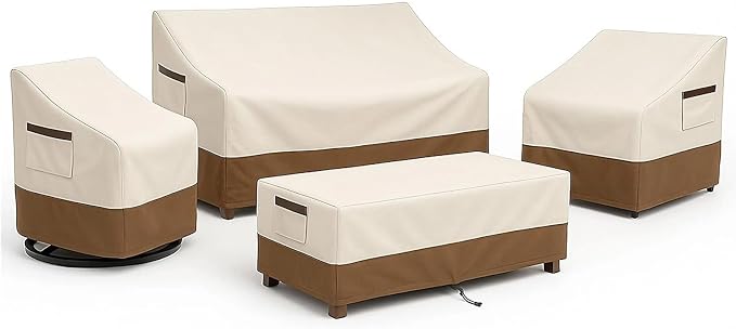 4-Piece Patio Furniture Cover Set, Waterproof Outdoor Furniture Covers by Unknown