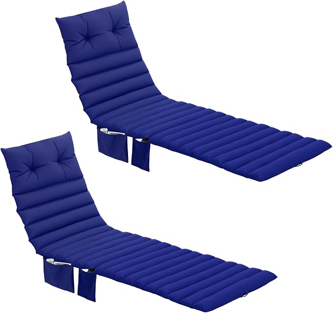 Kigley Outdoor Lounge Chair Cushions Set of 2, 72.8 x 24 x 2.3 Inch Patio by Kigley