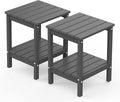GREENVINES Adirondack-Outdoor-Side-Table | Set of 2 | 14 x 13 Inches | HDPE by GreenVines