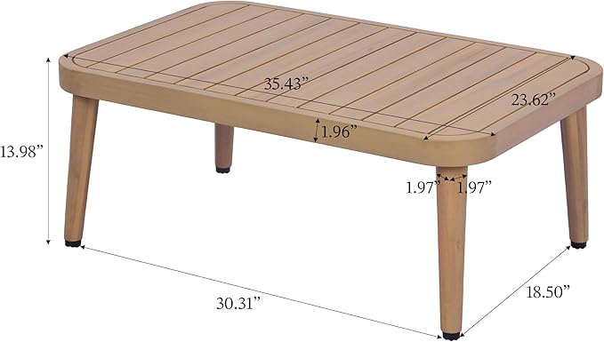 Merax 2-Piece Acacia Wood Patio Set - Image 8