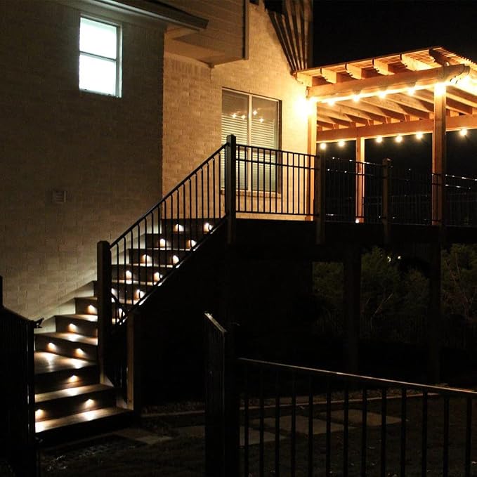 FVTLED Pack of 10 Low Voltage LED Deck Lights Outdoor Step Stair Lights D35MM - Image 8
