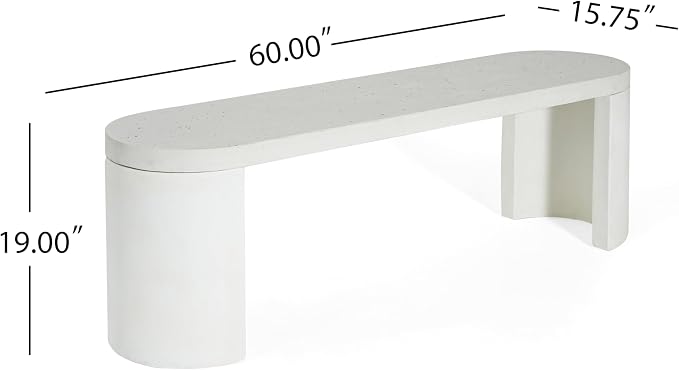 Christopher Knight Home Vex Set of 2 Concrete Outdoor Bench - Image 2
