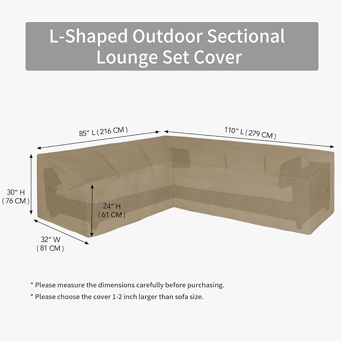 Easy-Going Patio L-Shaped Sectional Sofa Cover - Image 6