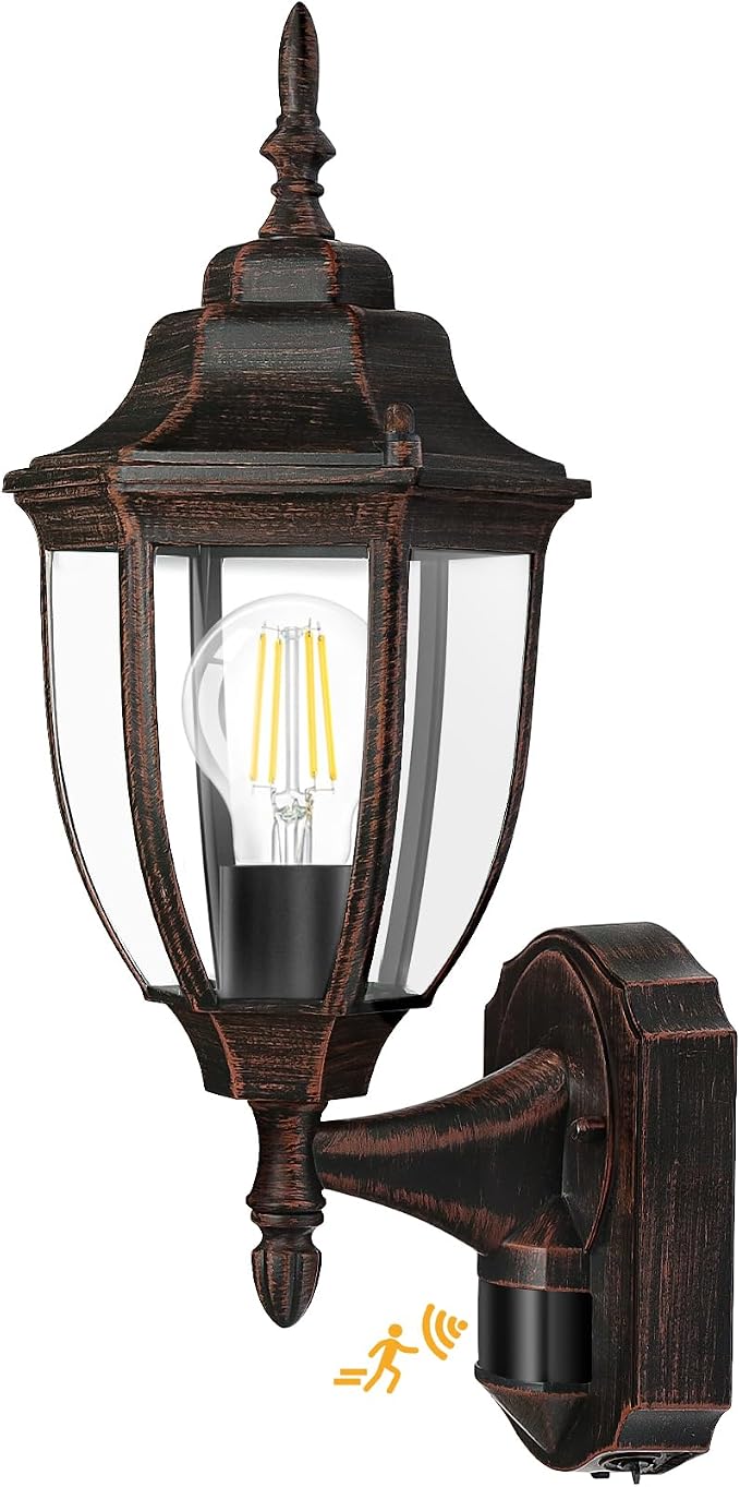 Lamomo Outdoor Wall Sconce, Dusk to Dawn Motion Sensor Light Fixtures, Exterior by Lamomo