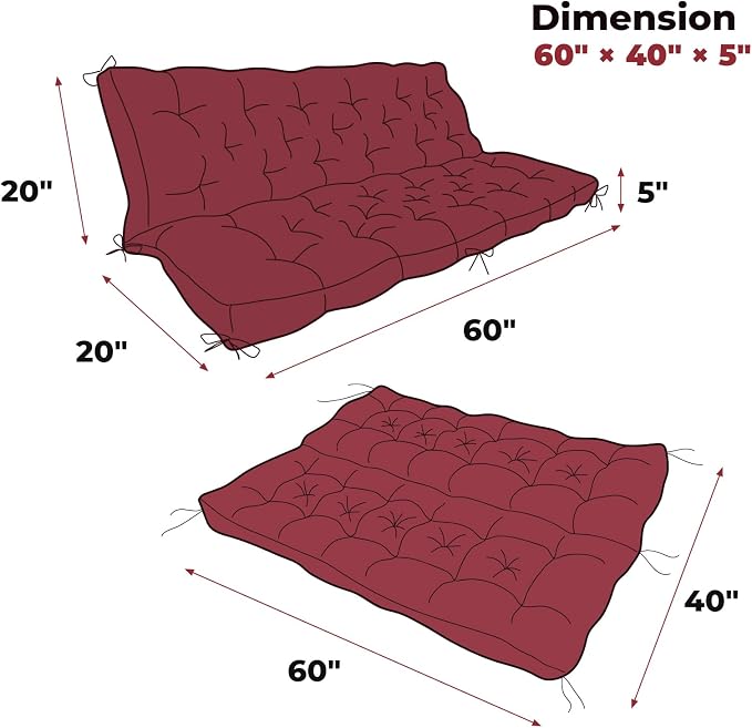 Porch Swing Cushions, Patio Swing Cushions Waterproof - Image 3