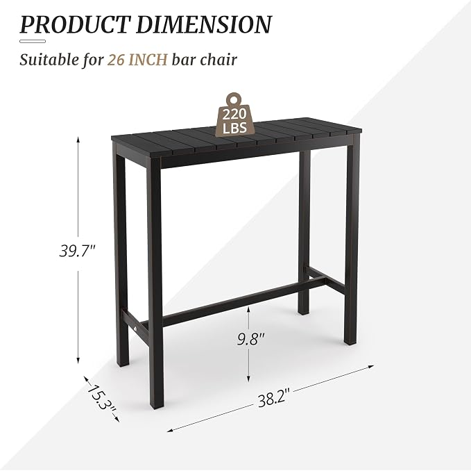 Outdoor Bar Table, Weather Resistant, Hot Tub, Indoor or Outdoor Use - Image 3