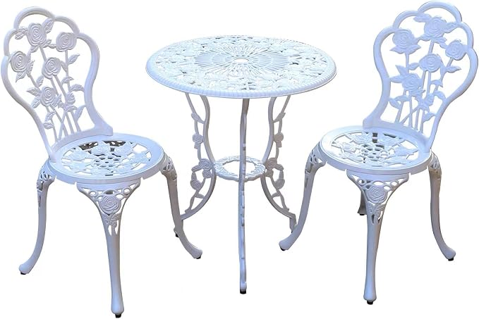 JARDIN DE CENTENNIAL Patio Bistro Set.Rust-Resistant Cast Aluminum Bistro Table by JARDINDECENTENNIAL
