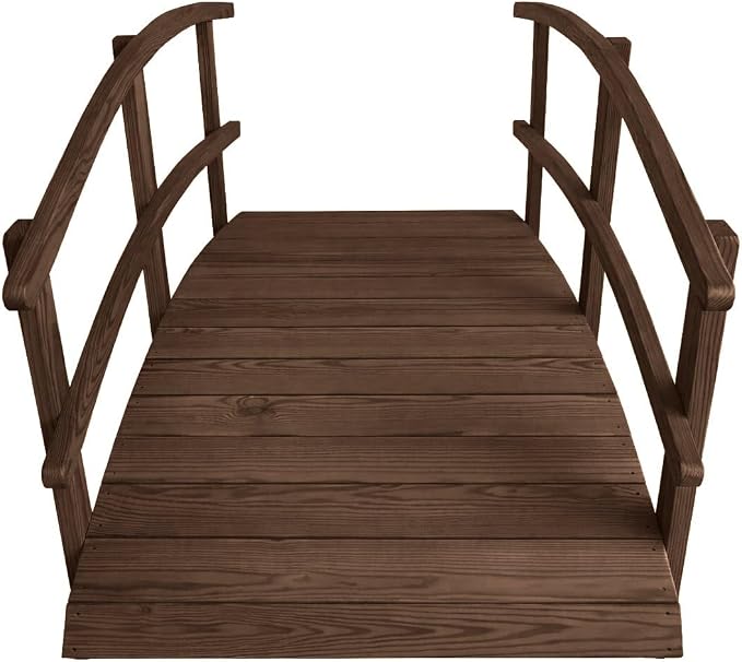 6 FT Walnut Amish Made Garden Bridge - Image 6