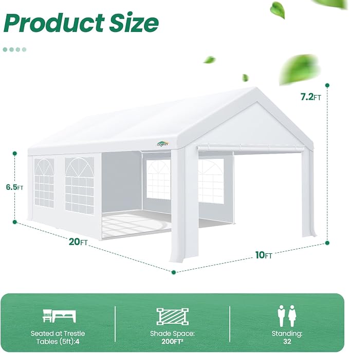 COBIZI 10x20 Tents for Parties Heavy Duty, Party Tent 10x20 - Image 3