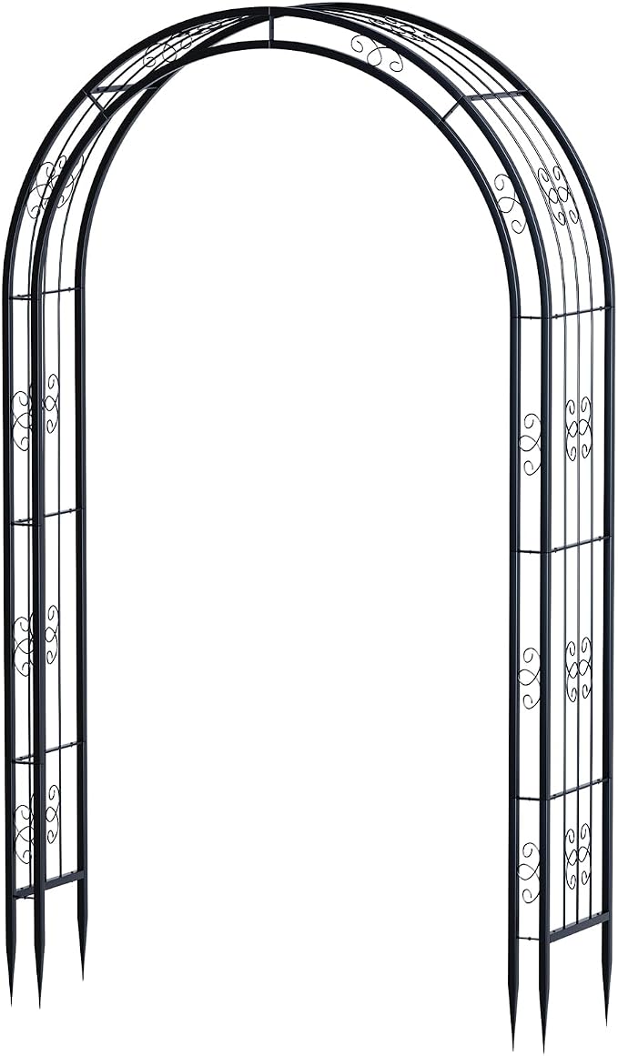 88in Steel Garden Arch Arbor Trellis - Image 8