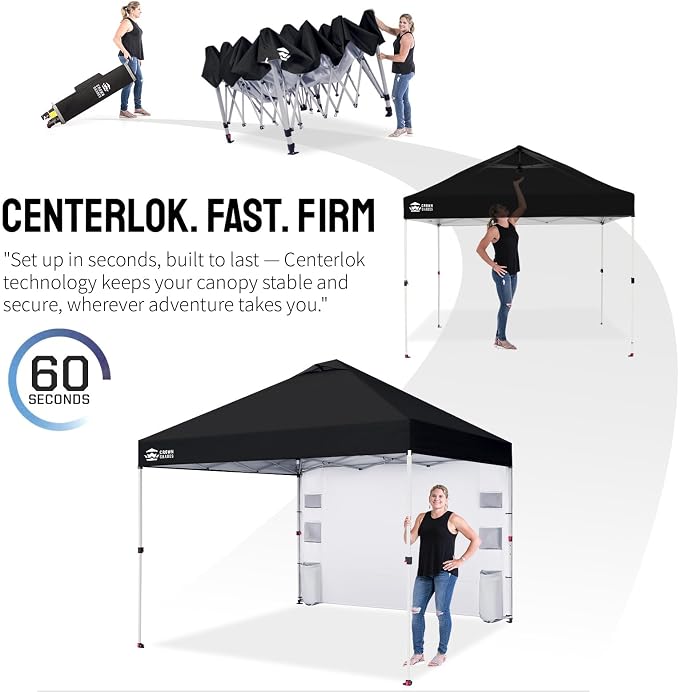 CROWN SHADES Canopy Tent, 10 x 10 Foot Portable Pop Up Outdoor Shelter - Image 6