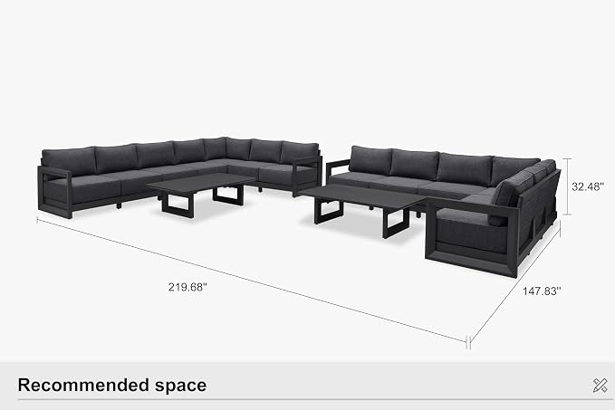 PURPLE LEAF Patio Furniture Set L-Shaped Outdoor Couch - Image 9
